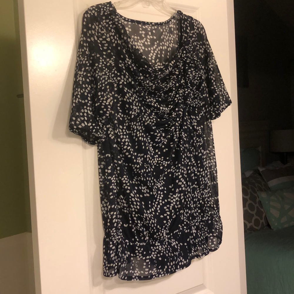 Navy Blue polka dot blouse!